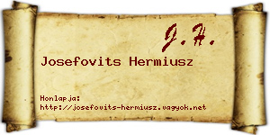 Josefovits Hermiusz névjegykártya